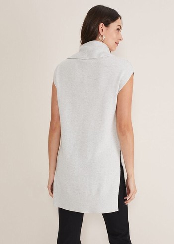 Phase Eight Kysated Sleeveless Tunic Knitwear Silver/Grey Australia | CV9601487